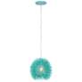 5_Varaluz Urchin 9" Wide Aqua Velvet Mini Pendant Light more views