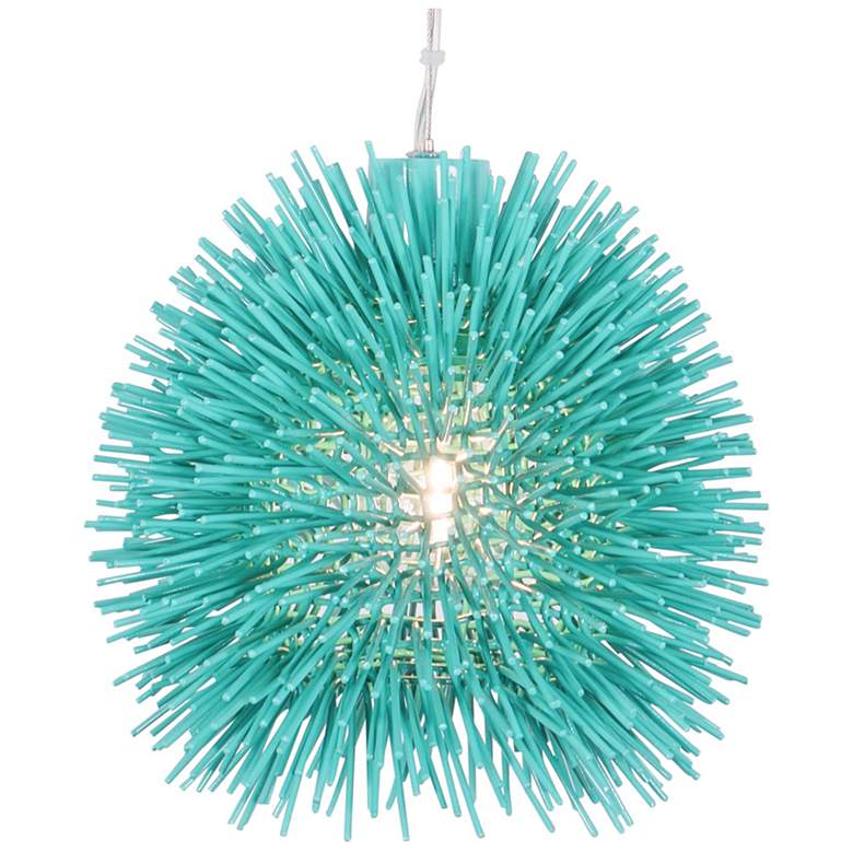 Image 6 Varaluz Urchin 9" Wide Aqua Velvet Mini Pendant Light more views