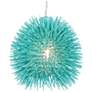 6_Varaluz Urchin 9" Wide Aqua Velvet Mini Pendant Light more views