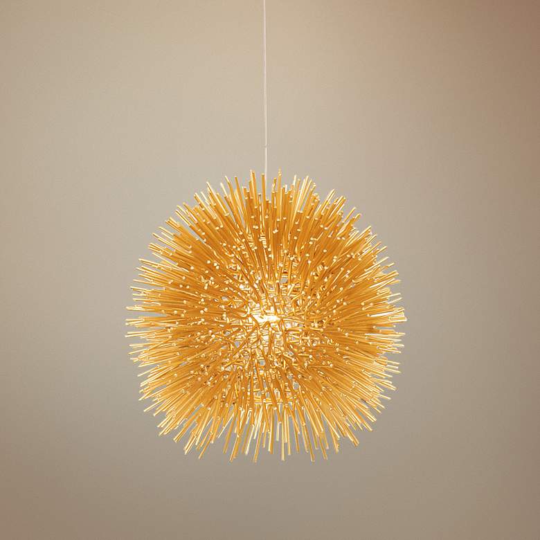 Image 1 Varaluz Urchin 9" Wide Gold Mini Pendant