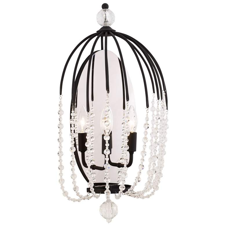 Image 2 Varaluz Voliere 12" Wide 2-Light Matte Black and Crystal Sconce more views