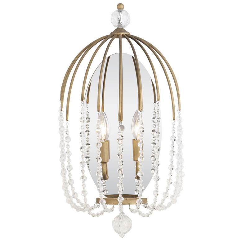 Image 1 Varaluz Voliere 12" Wide Havana Gold and Crystal Wall Sconce