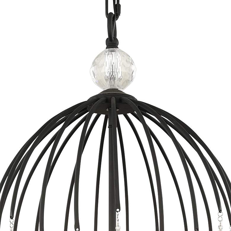 Image 3 Varaluz Voliere 14 1/2 inch Wide Matte Black Crystal 3-Light Pendant more views