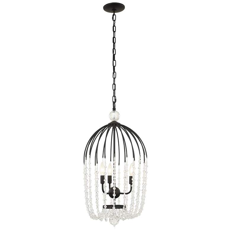 Image 4 Varaluz Voliere 14 1/2" Wide Matte Black Crystal 3-Light Pendant more views