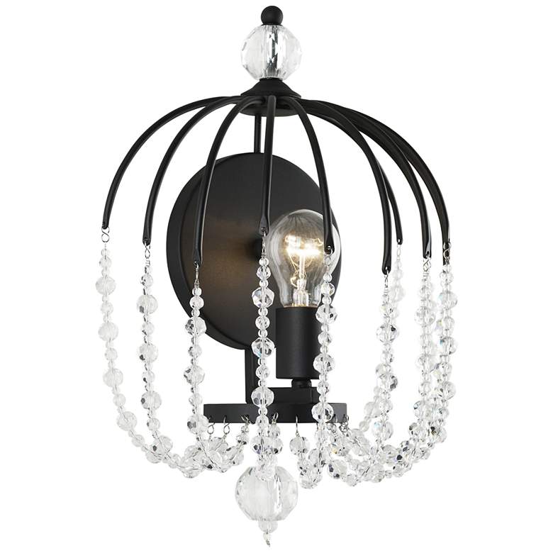 Image 1 Varaluz Voliere 17" High Black Wall Sconce