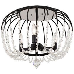 Varaluz Voliere 18 1/2" Wide Matte Black and Crystal Ceiling Light