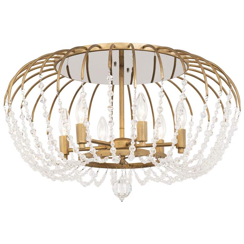 Image 1 Varaluz Voliere 24 1/2" Wide Havana Gold and Crystal Ceiling Light