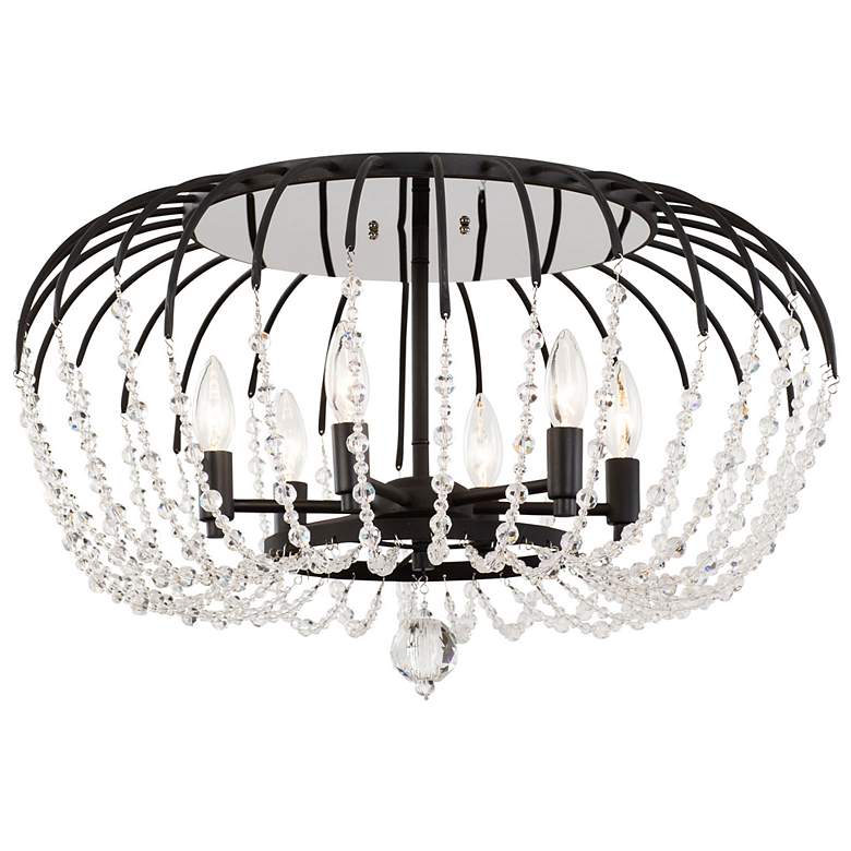 Image 1 Varaluz Voliere 24 1/4"W Matte Black 6-Light Ceiling Light