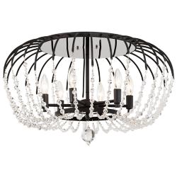 Varaluz Voliere 24 1/4"W Matte Black 6-Light Ceiling Light