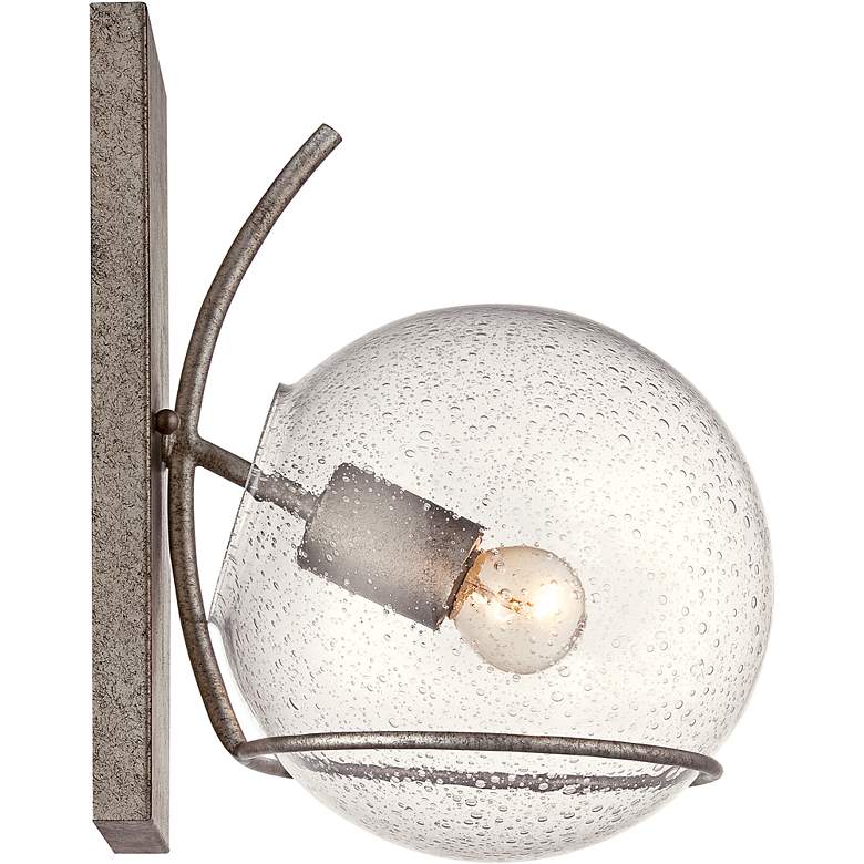 Image 1 Varaluz Watson 13 inchH Silver Age Seedy Glass Wall Sconce