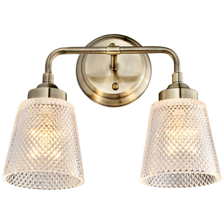 Image 1 Varaluz Westport 11" High Antique Brass 2-Light Wall Sconce