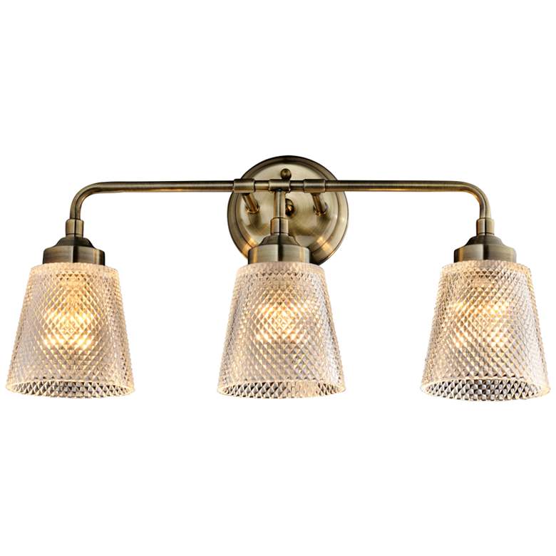 Image 1 Varaluz Westport 21 1/4 inch Wide Antique Brass 3-Light Bath Light