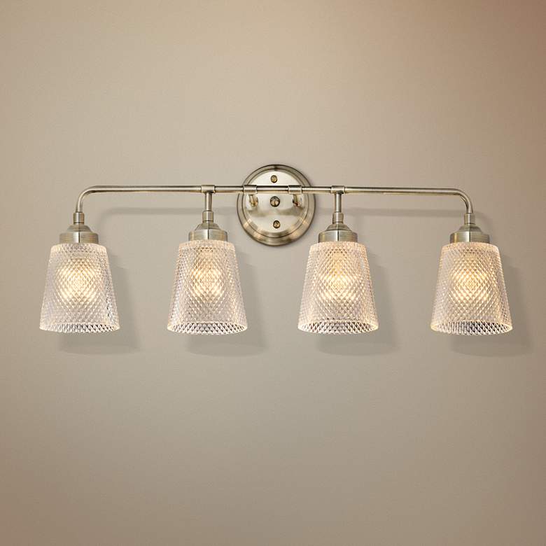 Image 1 Varaluz Westport 29 1/2 inchW 4-Light Antique Brass Bath Light