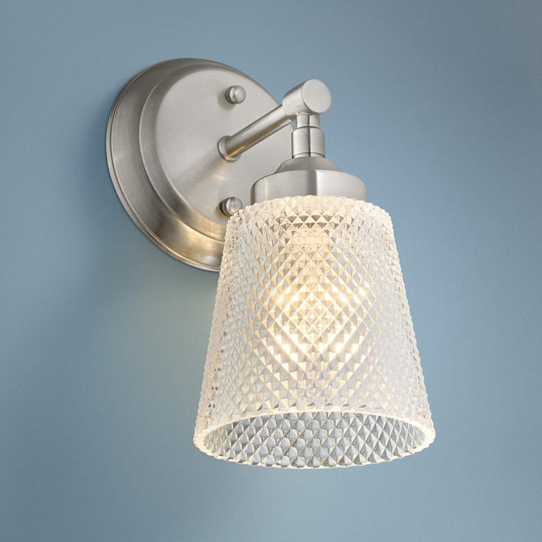 Image 1 Varaluz Westport 9 3/4" High Brushed Nickel Wall Sconce