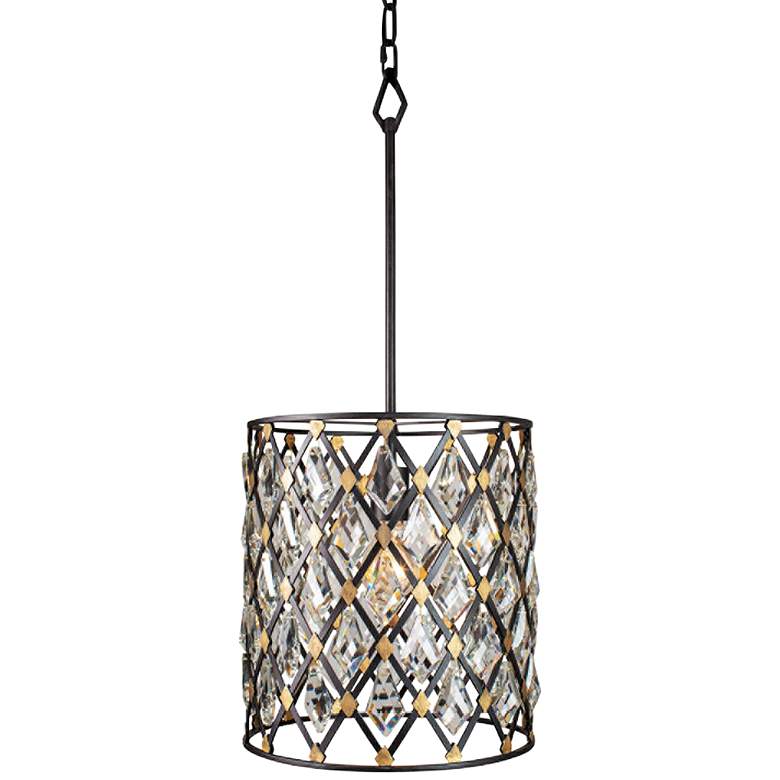Image 1 Varaluz Windsor 11 1/2" Wide Carbon and Gold Crystal Mini Pendant