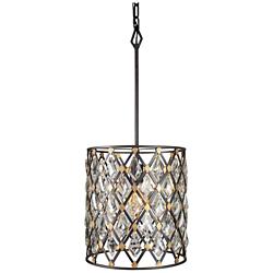 Varaluz Windsor 11 1/2" Wide Carbon and Gold Crystal Mini Pendant