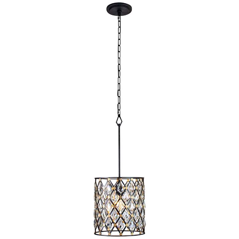 Image 3 Varaluz Windsor 11 1/2" Wide Carbon and Gold Crystal Mini Pendant more views