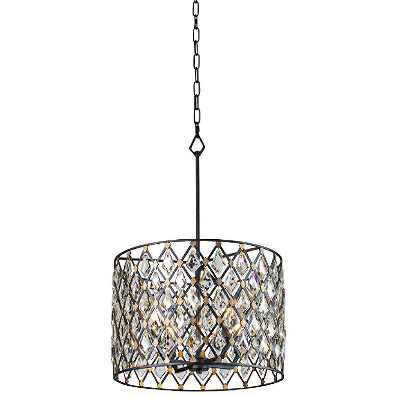 Image 1 Varaluz Windsor 18" Wide 4-Light Carbon and Gold Crystal Pendant Light