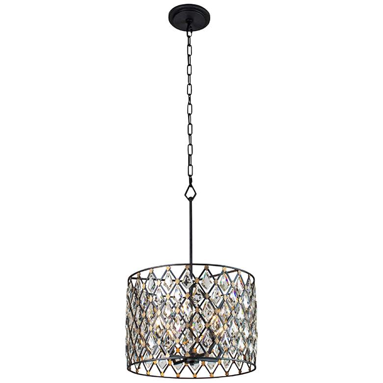 Image 4 Varaluz Windsor 18 inch Wide 4-Light Carbon and Gold Crystal Pendant Light more views