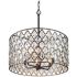 Varaluz Windsor 25" Wide 6-Light Carbon and Gold Crystal Pendant Light