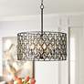 1_Varaluz Windsor 25" Wide 6-Light Carbon and Gold Crystal Pendant Light