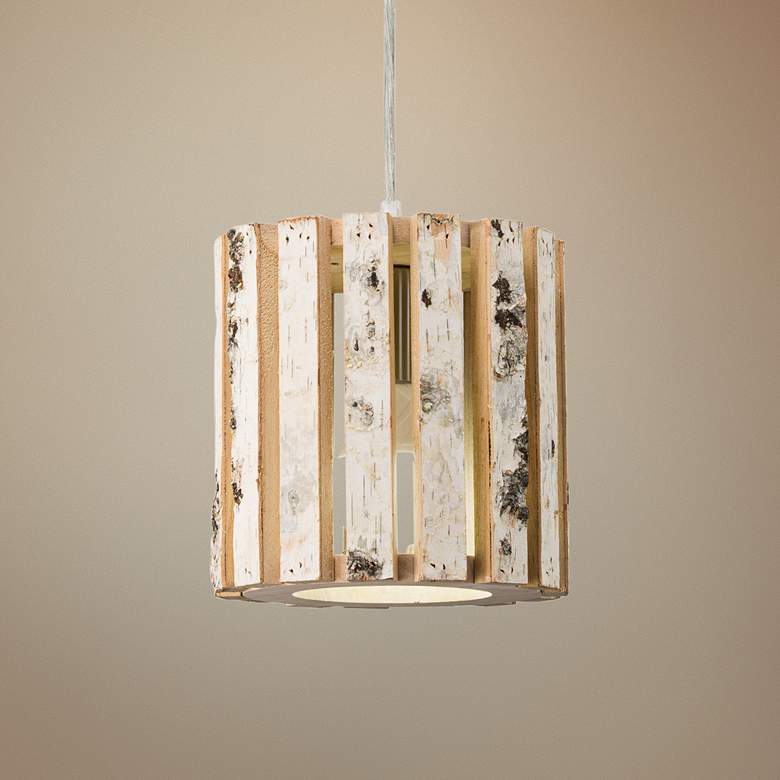 Image 1 Varaluz Woody 7 3/4" Wide Brushed Nickel Mini Pendant