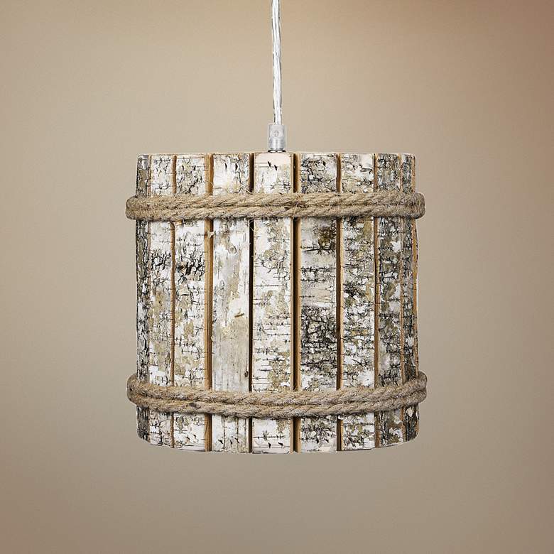 Image 1 Varaluz Woody 8 1/2" Wide Brushed Nickel Mini Pendant