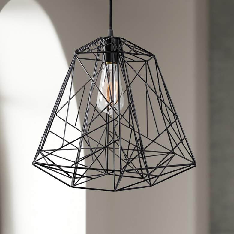 Image 1 Varaluz Wright Stuff 15" Wide Black Pendant Light