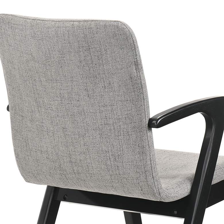 Image 2 Varde Mid-Century Gray Upholstered Dining Chairs in Black Finish - Set of 2 more views