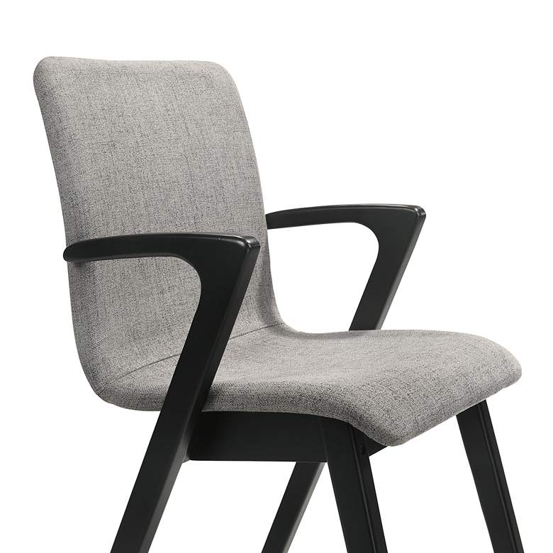 Image 3 Varde Mid-Century Gray Upholstered Dining Chairs in Black Finish - Set of 2 more views