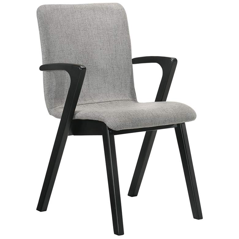 Image 4 Varde Mid-Century Gray Upholstered Dining Chairs in Black Finish - Set of 2 more views