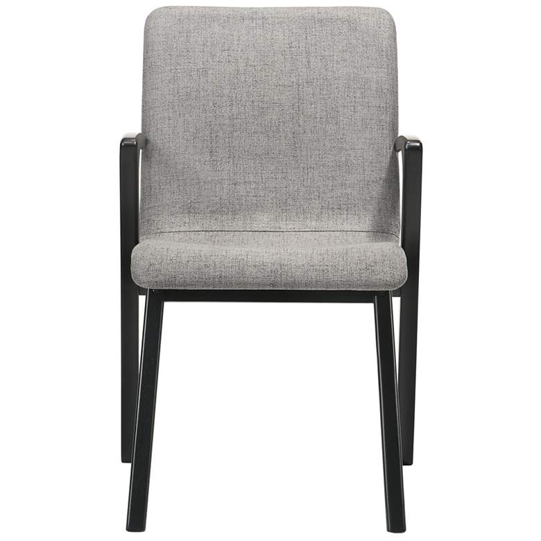 Image 5 Varde Mid-Century Gray Upholstered Dining Chairs in Black Finish - Set of 2 more views