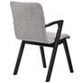 Varde Mid-Century Gray Upholstered Dining Chairs in Black Finish - Set of 2