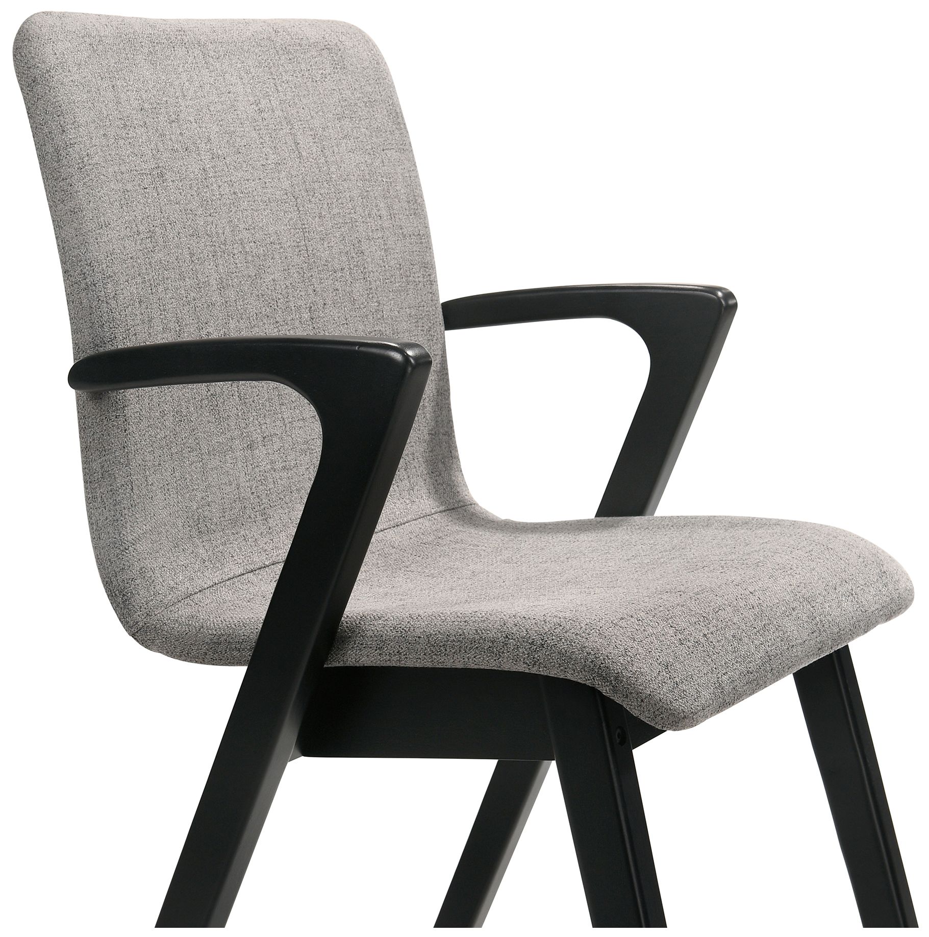 Image 7 Varde Mid-Century Gray Upholstered Dining Chairs in Black Finish - Set of 2 more views