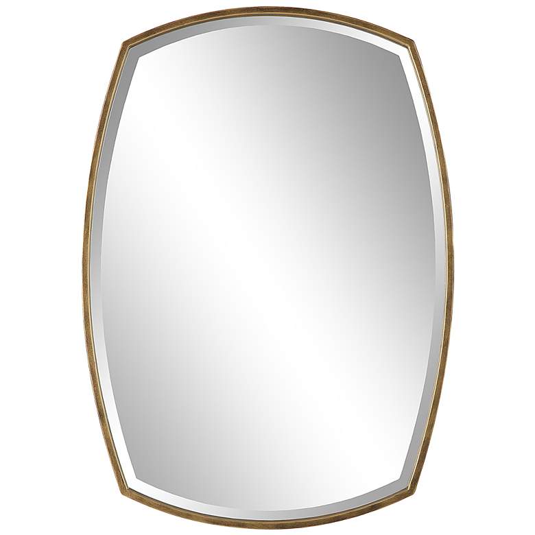 Image 3 Varenna Antiqued Gold 27" x 38" Vanity Wall Mirror