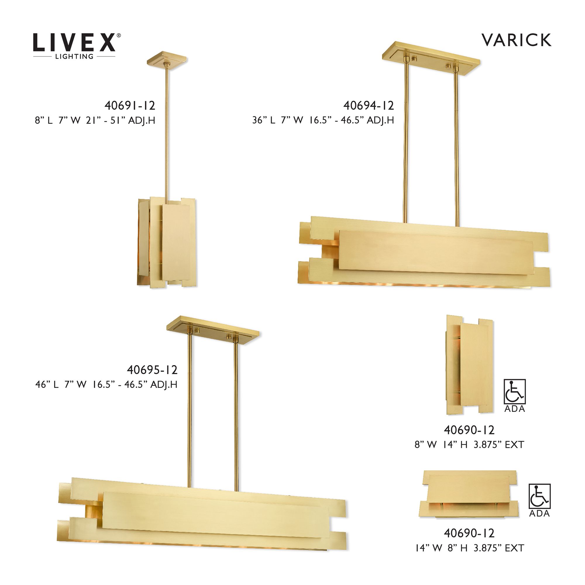Varick 1 Light Satin Brass Mini Pendant