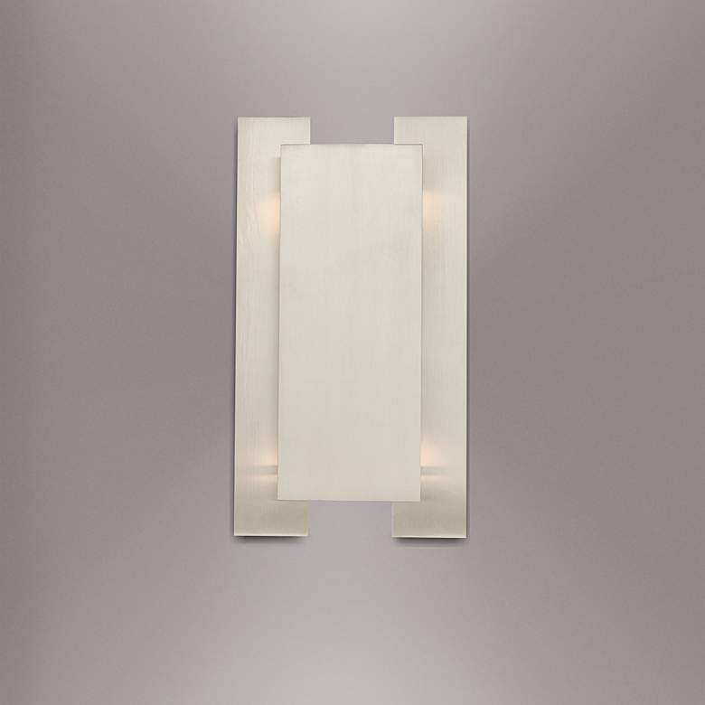 Image 2 Varick 14 inch High Brushed Nickel Metal Wall Sconce