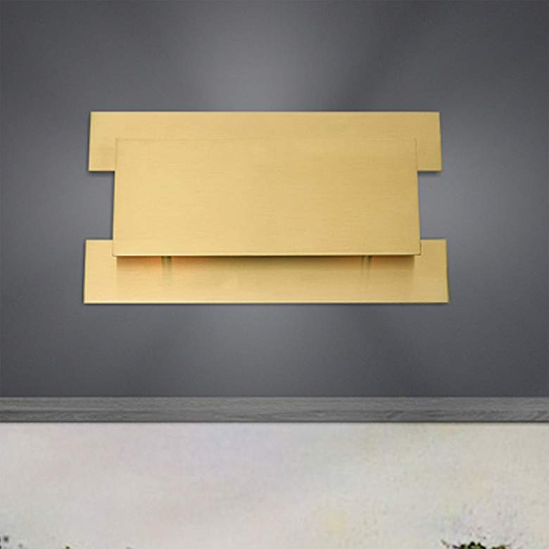 Image 2 Varick 14" High Satin Brass Metal Wall Sconce