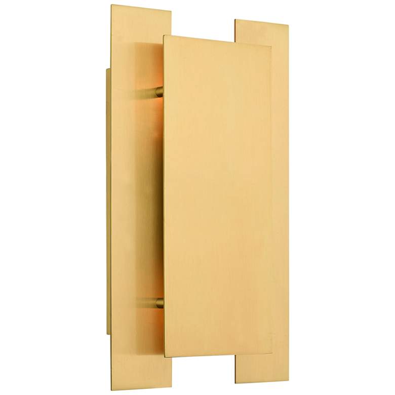 Image 5 Varick 14" High Satin Brass Metal Wall Sconce more views