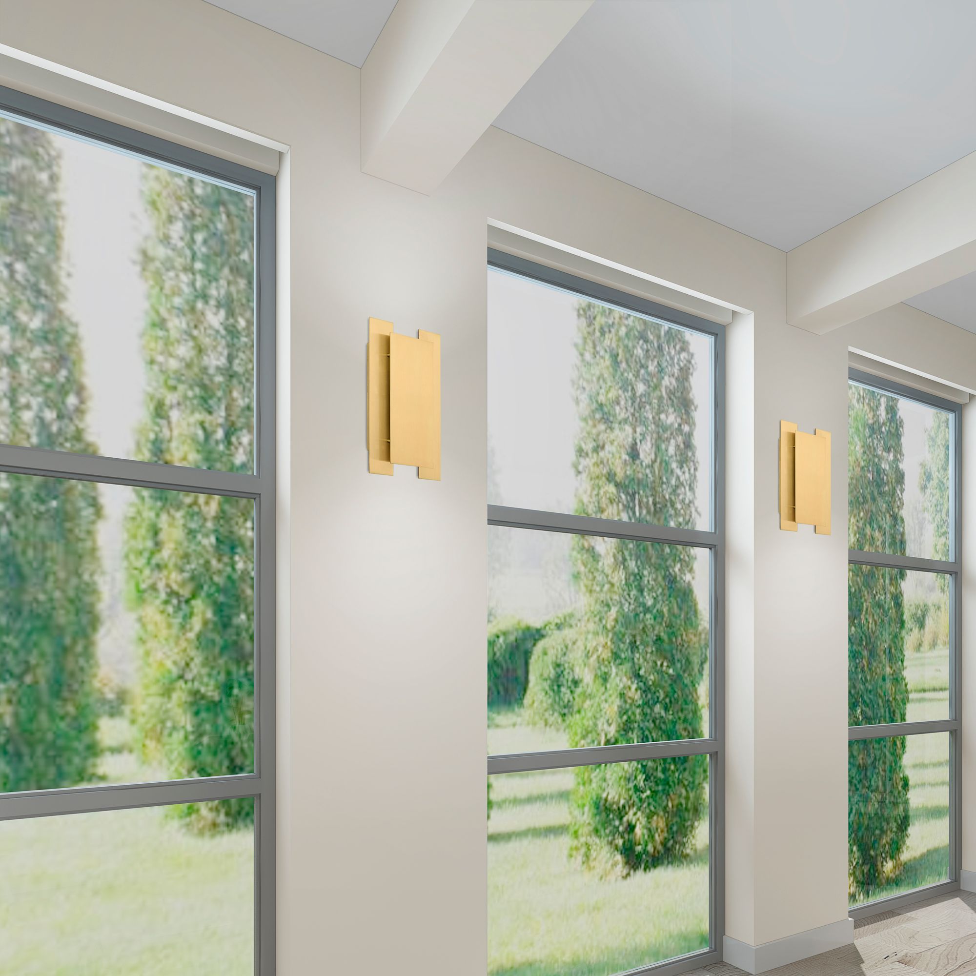 Varick 14" High Satin Brass Metal Wall Sconce in scene