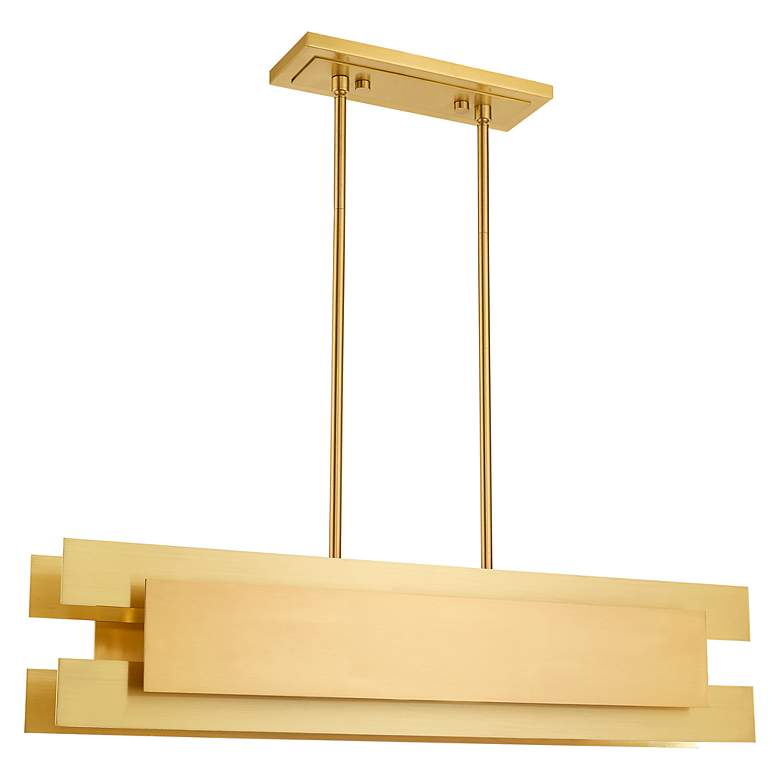 Image 4 Varick 4 Light Satin Brass Linear Chandelier more views