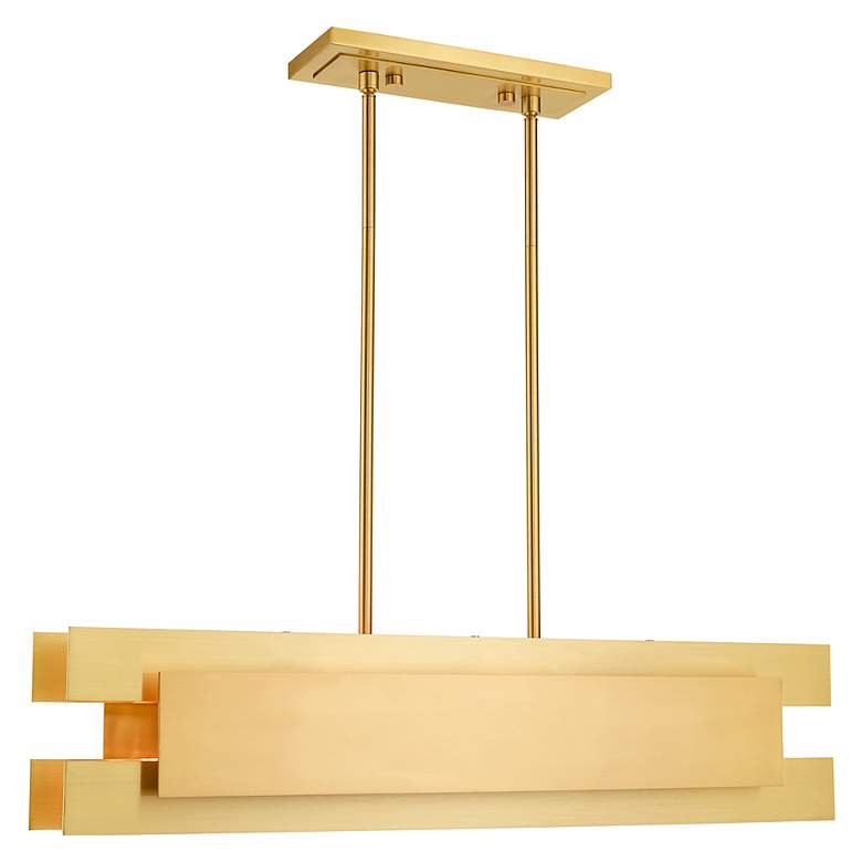 Image 5 Varick 4 Light Satin Brass Linear Chandelier more views