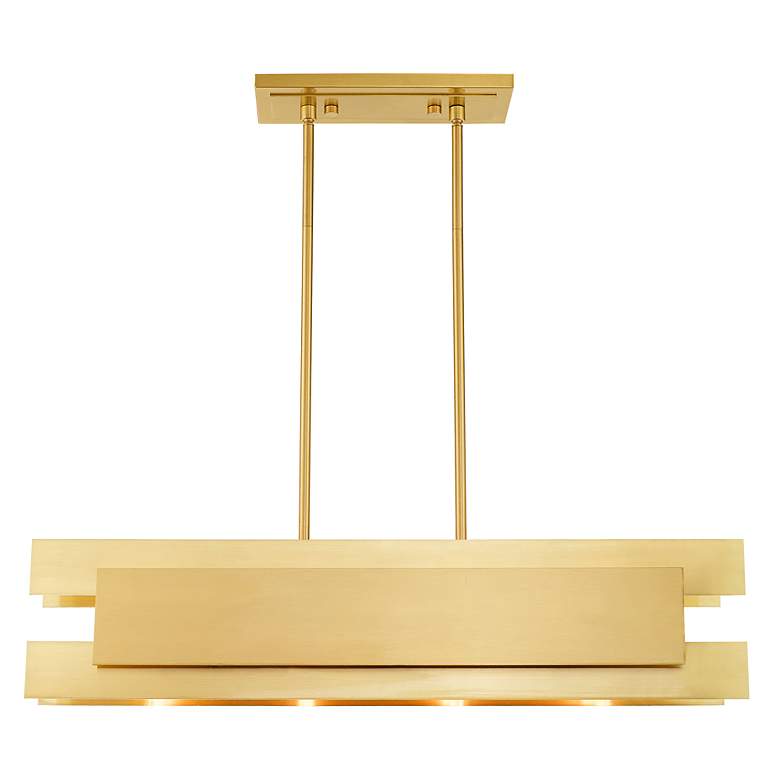 Image 6 Varick 4 Light Satin Brass Linear Chandelier more views