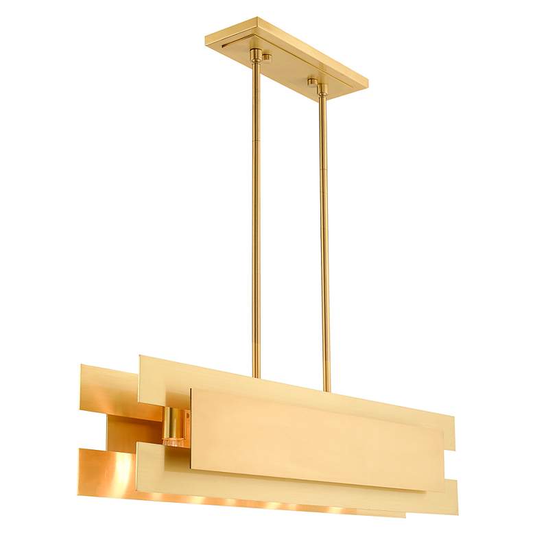 Image 7 Varick 4 Light Satin Brass Linear Chandelier more views