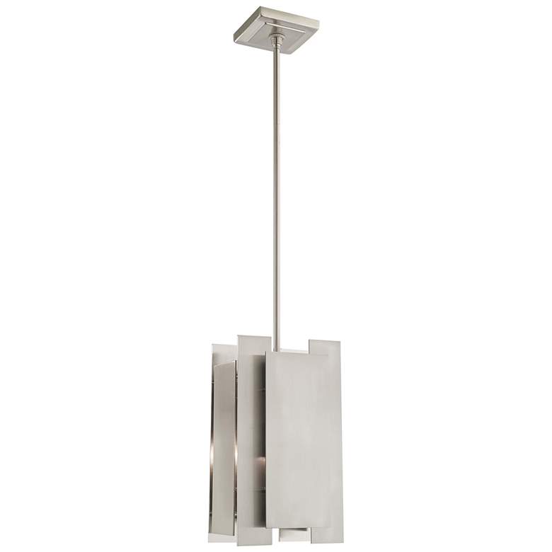 Image 2 Varick 7 inch Wide Brushed Nickel Metal Mini Pendant Light