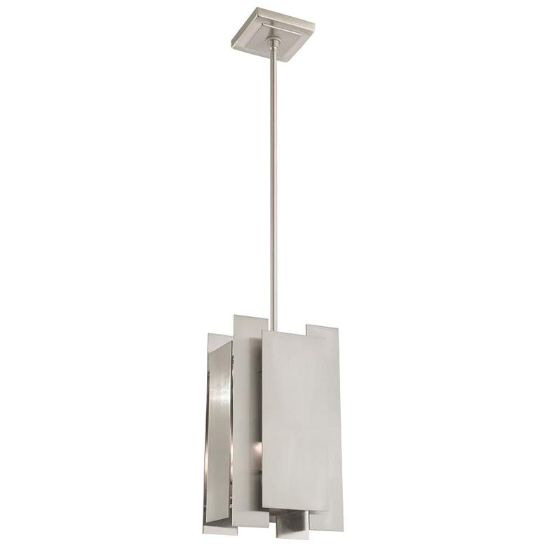 Image 3 Varick 7 inch Wide Brushed Nickel Metal Mini Pendant Light more views