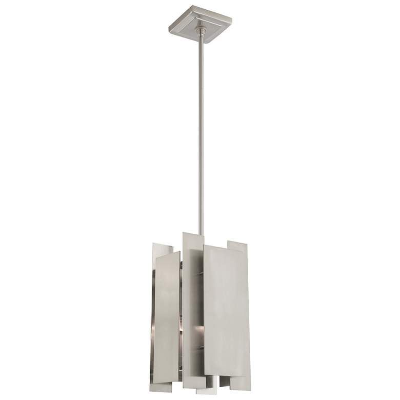 Image 4 Varick 7 inch Wide Brushed Nickel Metal Mini Pendant Light more views