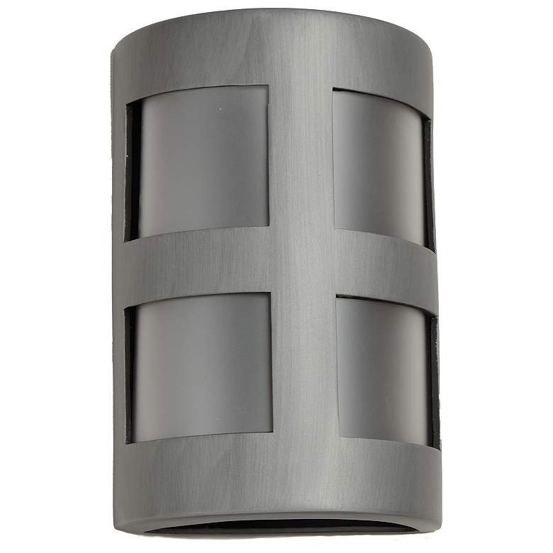Image 1 Varien-bau-15-inch-high-ceramic-pewter-up/down-LED-outdoor-wall-light