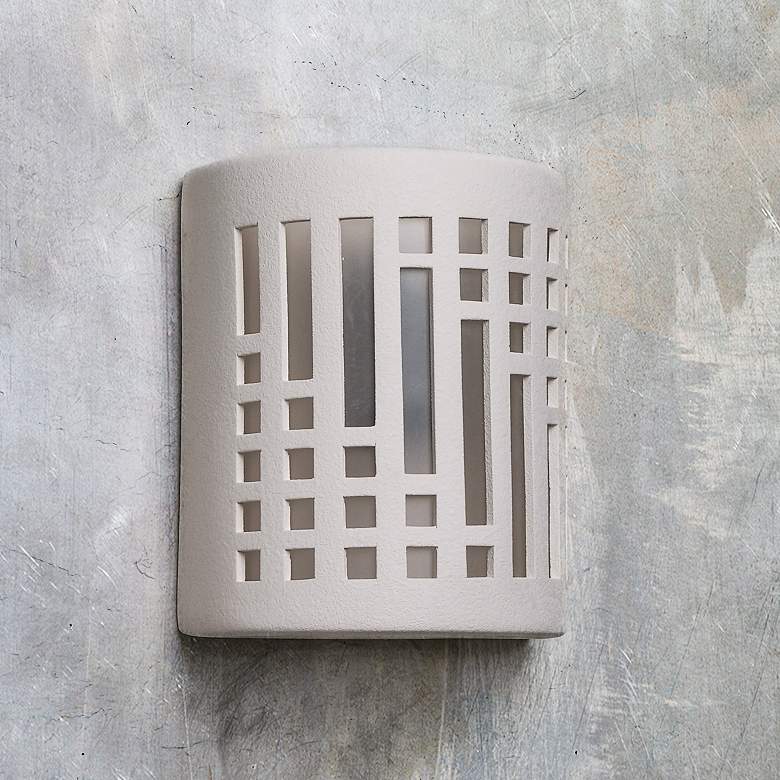 Image 1 Varien Bay 10" High White Texture Bisque LED Outdoor Wall Light