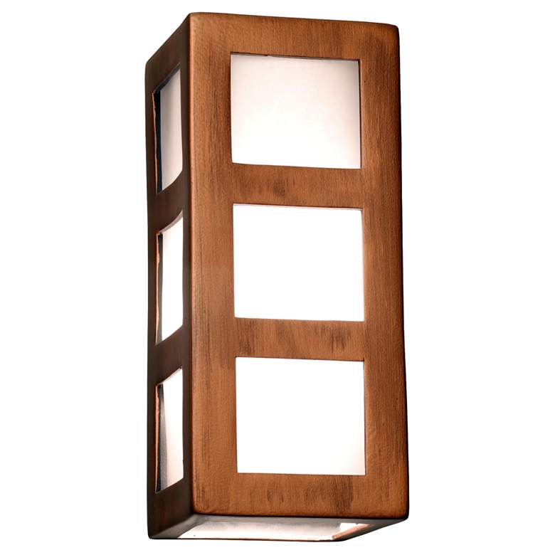 Image 1 Varien-bay-12.5-inch-high-ceramic-copper-9-windows-up/down-LED-outdoor-wall